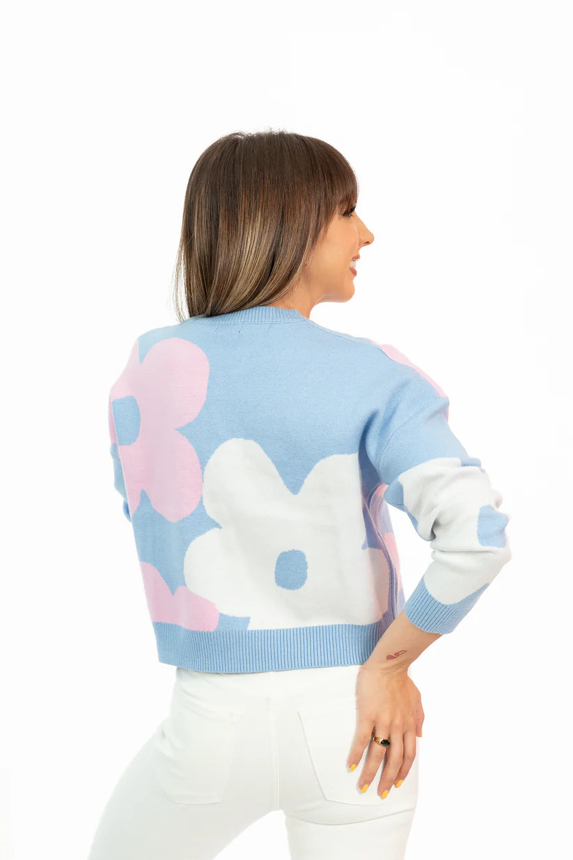 Sweater Pretty Daisies Blue