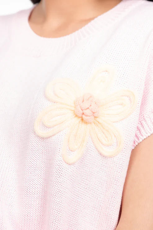 Blusa Embroided Daisies Pink