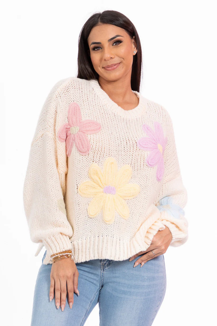 Sweater Sweet Daisies Pastel