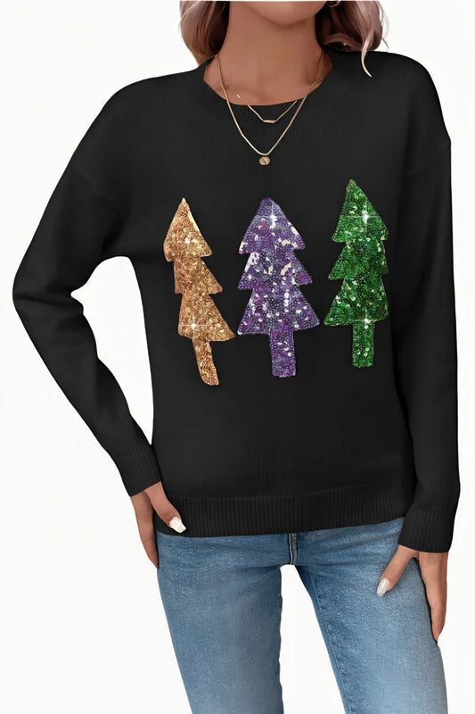 Sweater Christmas Trees Black